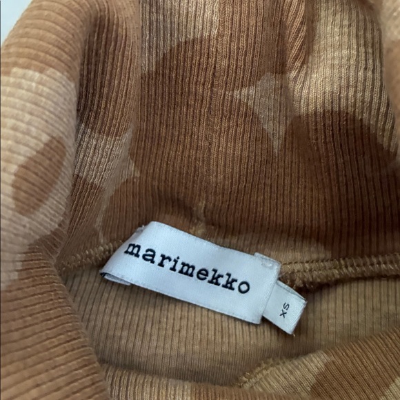 Marimekko Emali Mini Unikko Rib Turtleneck Top golden brown size xs - Picture 4 of 9